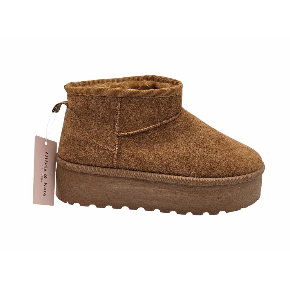 Olivia & Kate CHERRY-226L Womens Size 7 Brown Boot NWT Thick Platform Sole